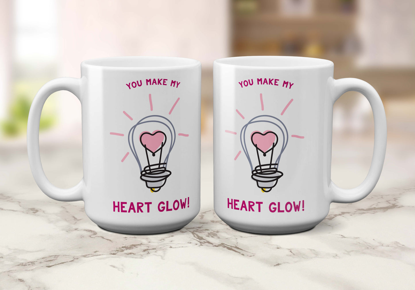 You Make My Heart Glow | Valentine's Day Coffee Mug - A. B. Newton and Company