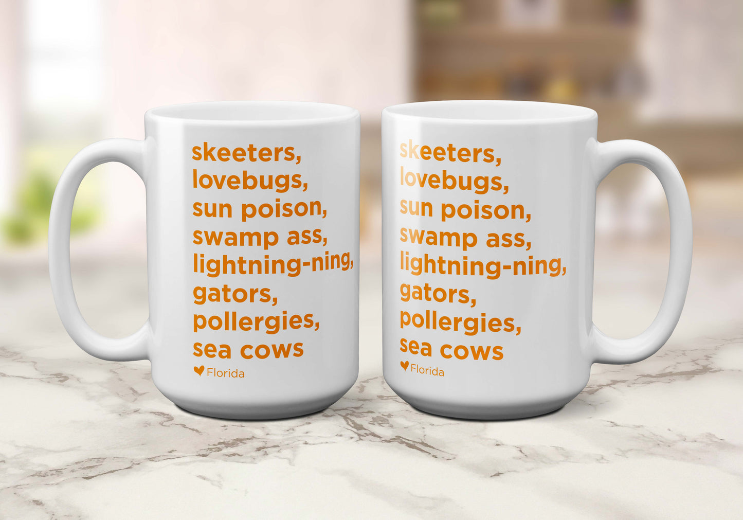 Skeeters Gators Love Bugs and more! Love Florida List Coffee Mug - A. B. Newton and Company