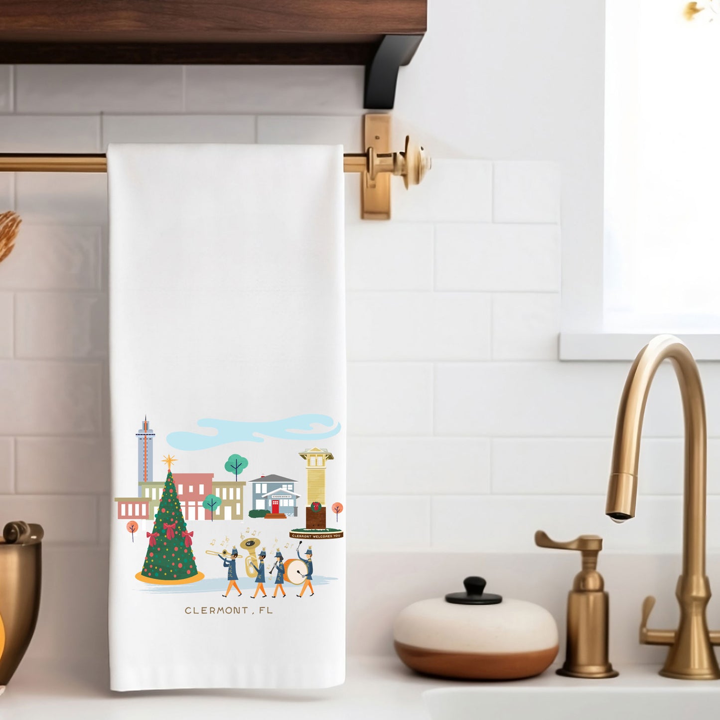 Clermont Christmas Cheer | Holiday Tea Towel - A. B. Newton and Company