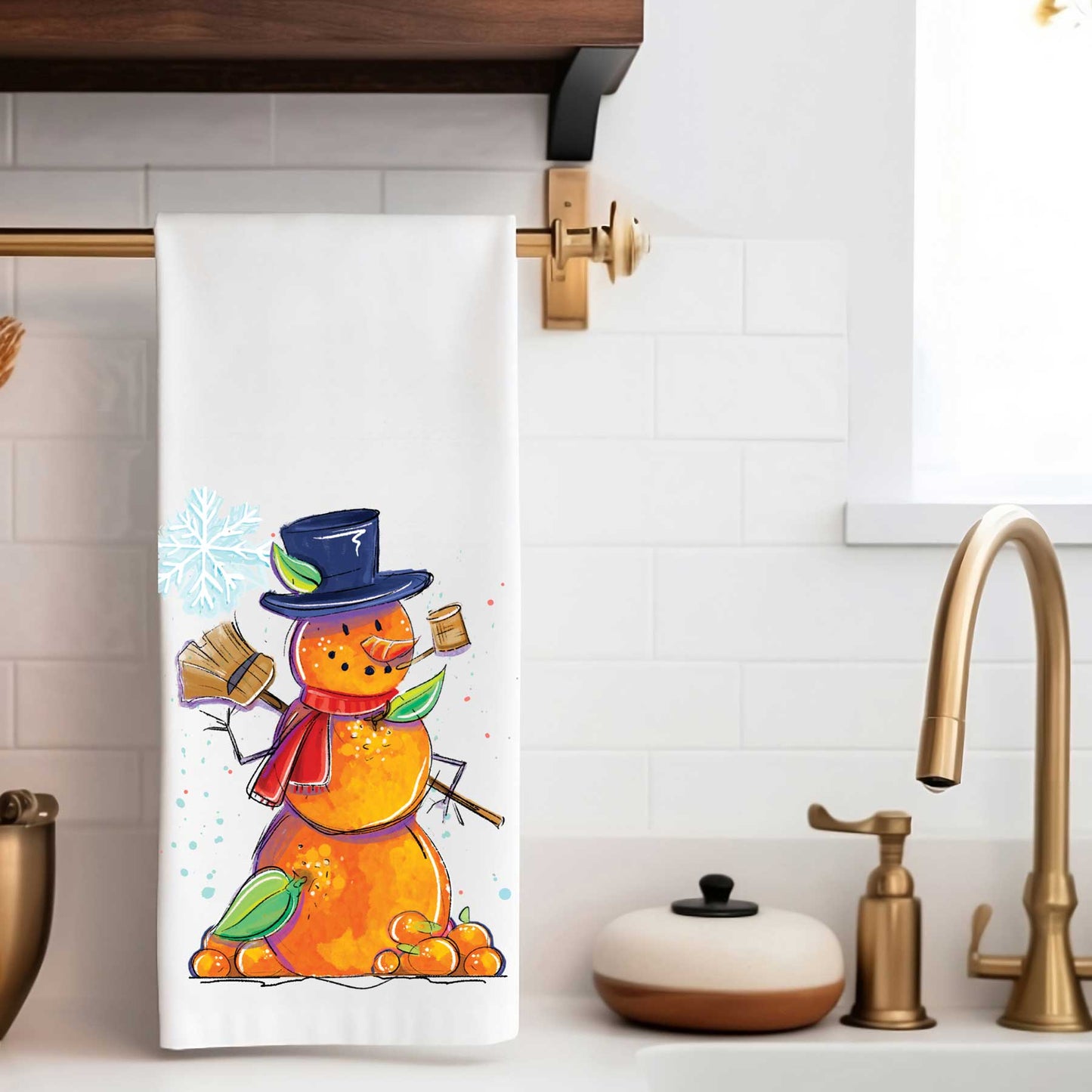 Florida Snowman | Holiday Tea Towel - A. B. Newton and Company