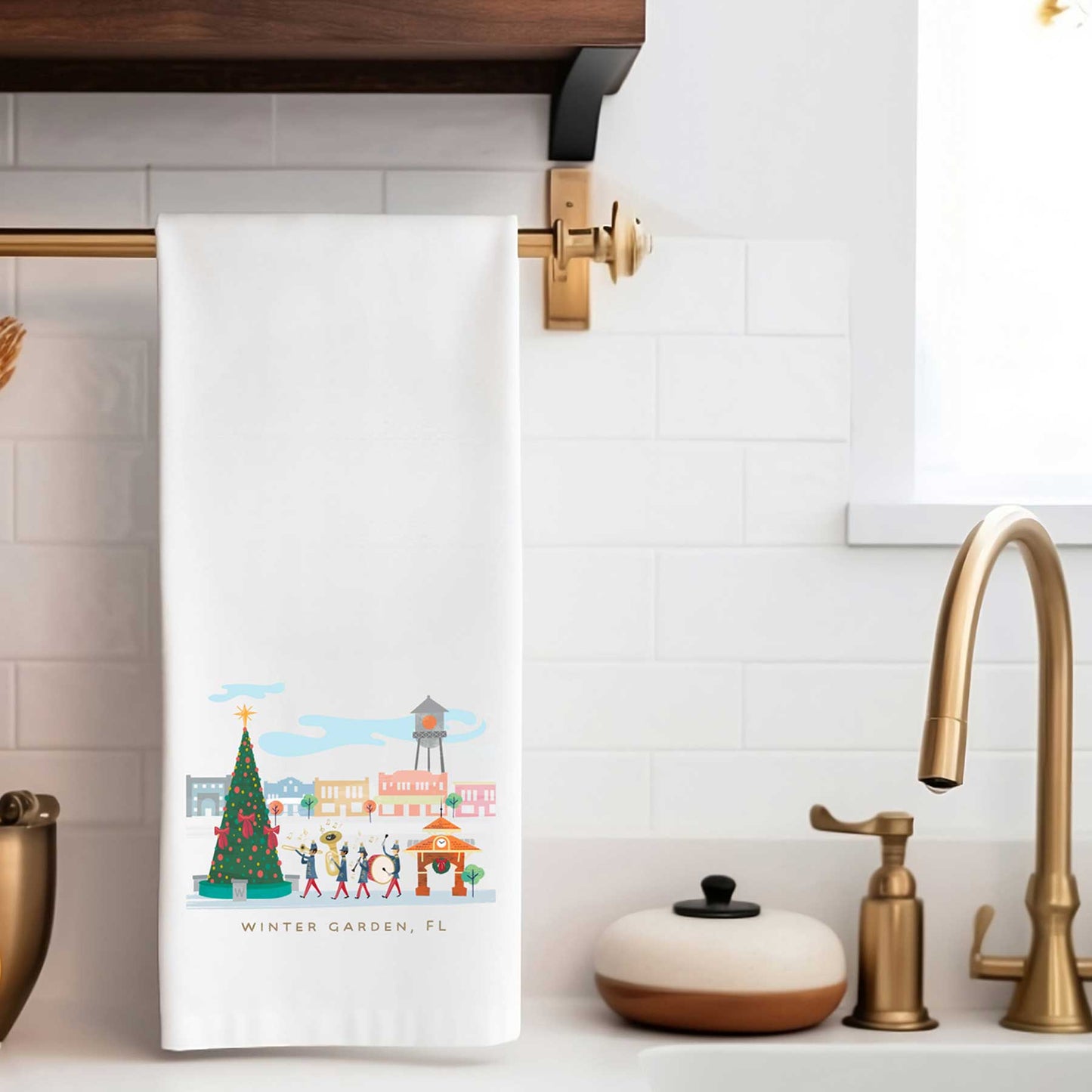 Winter Garden Christmas Cheer | Holiday Tea Towel - A. B. Newton and Company