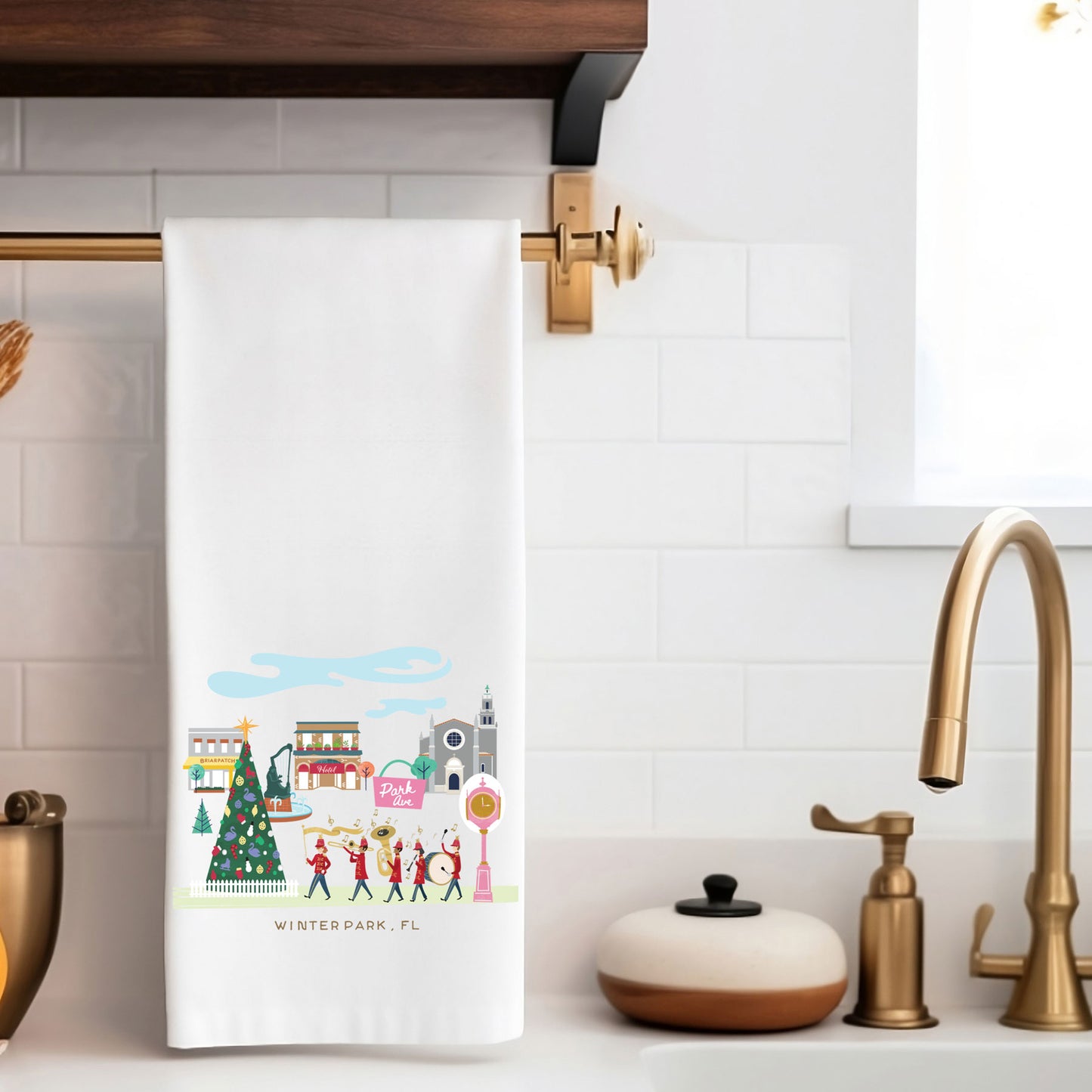 Winter Park Christmas Cheer | Holiday Tea Towel - A. B. Newton and Company