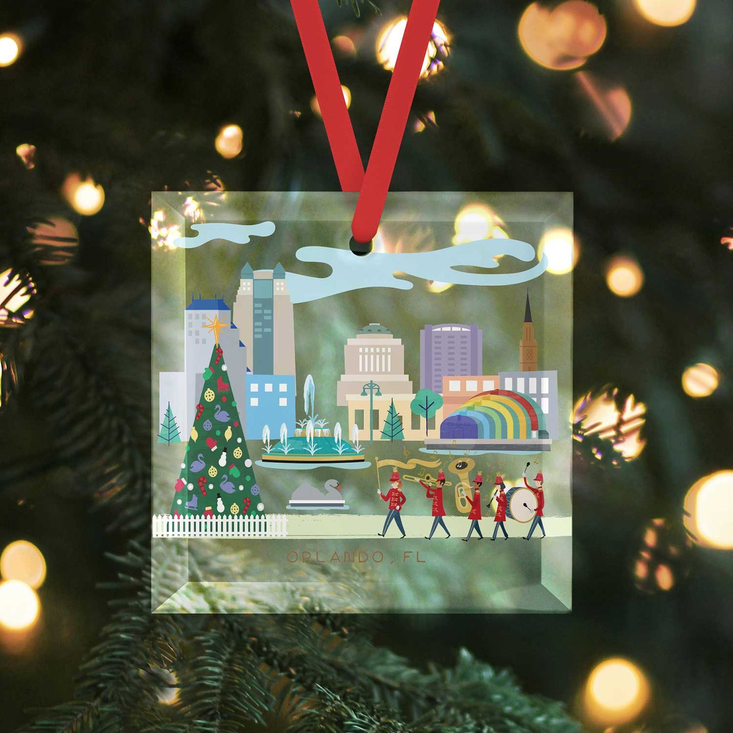 Orlando Christmas Cheer | Glass Holiday Ornament - A. B. Newton and Company