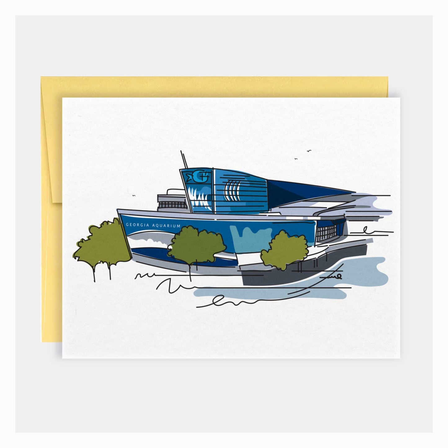 Georgia Aquarium | Atlanta Landmark Series | Greeting Card - A. B. Newton and Company