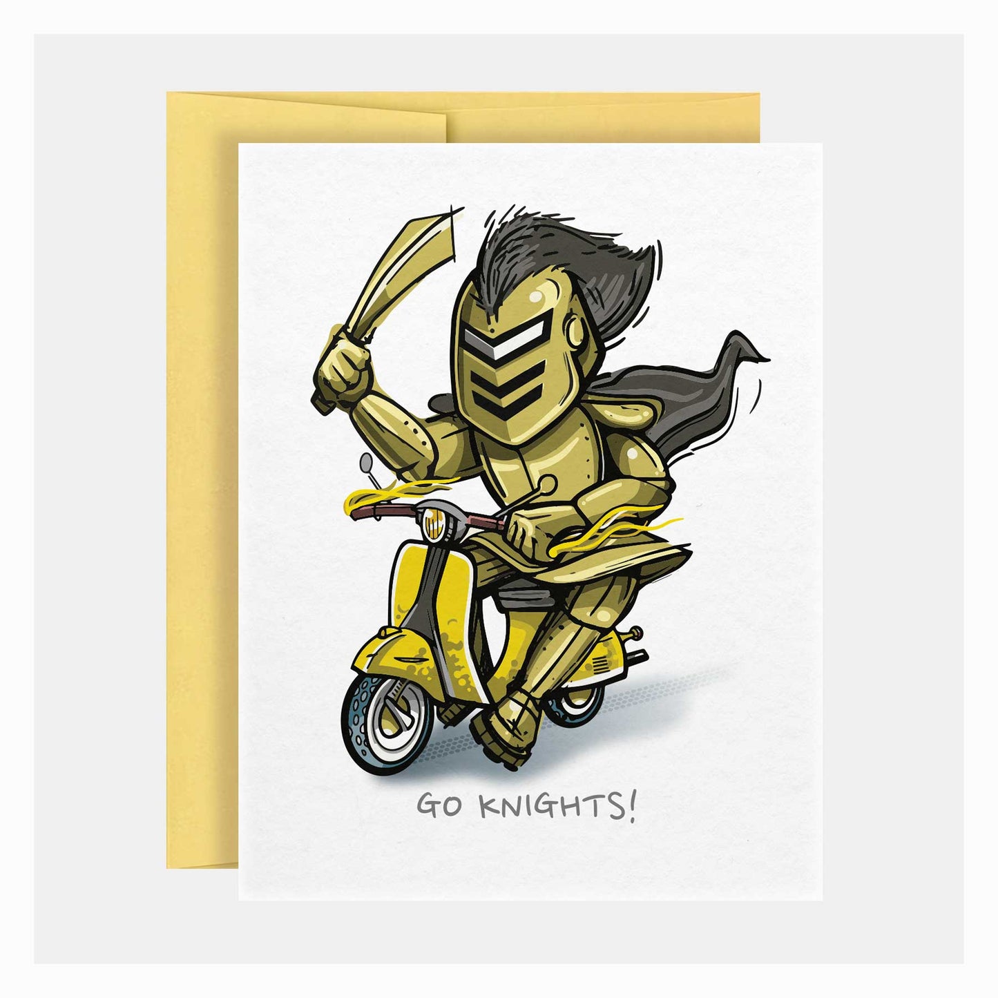 Knightro Scooter | UCF | Collegiate Series | Greeting Card - A. B. Newton and Company