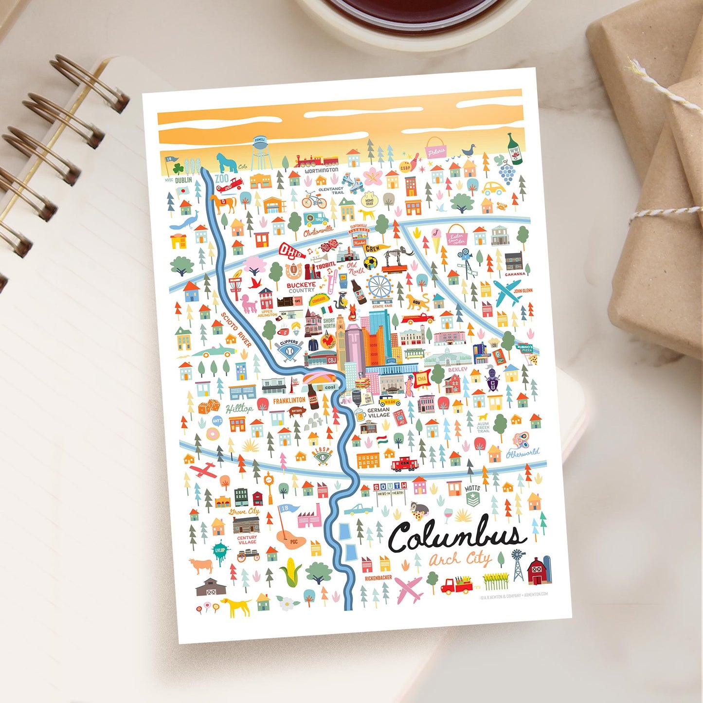 Columbus OH 5x7 City Series Postcard