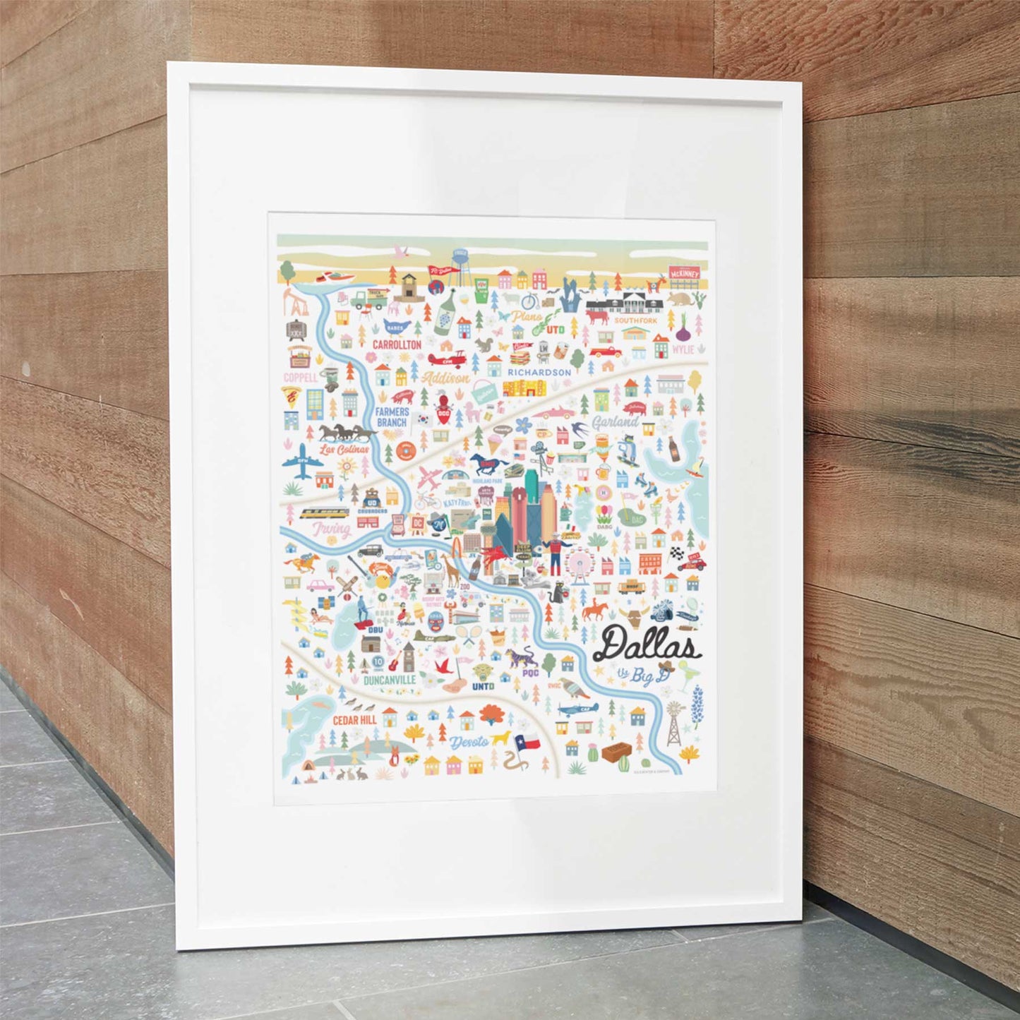 DALLAS, TX | City Series Map Art Print