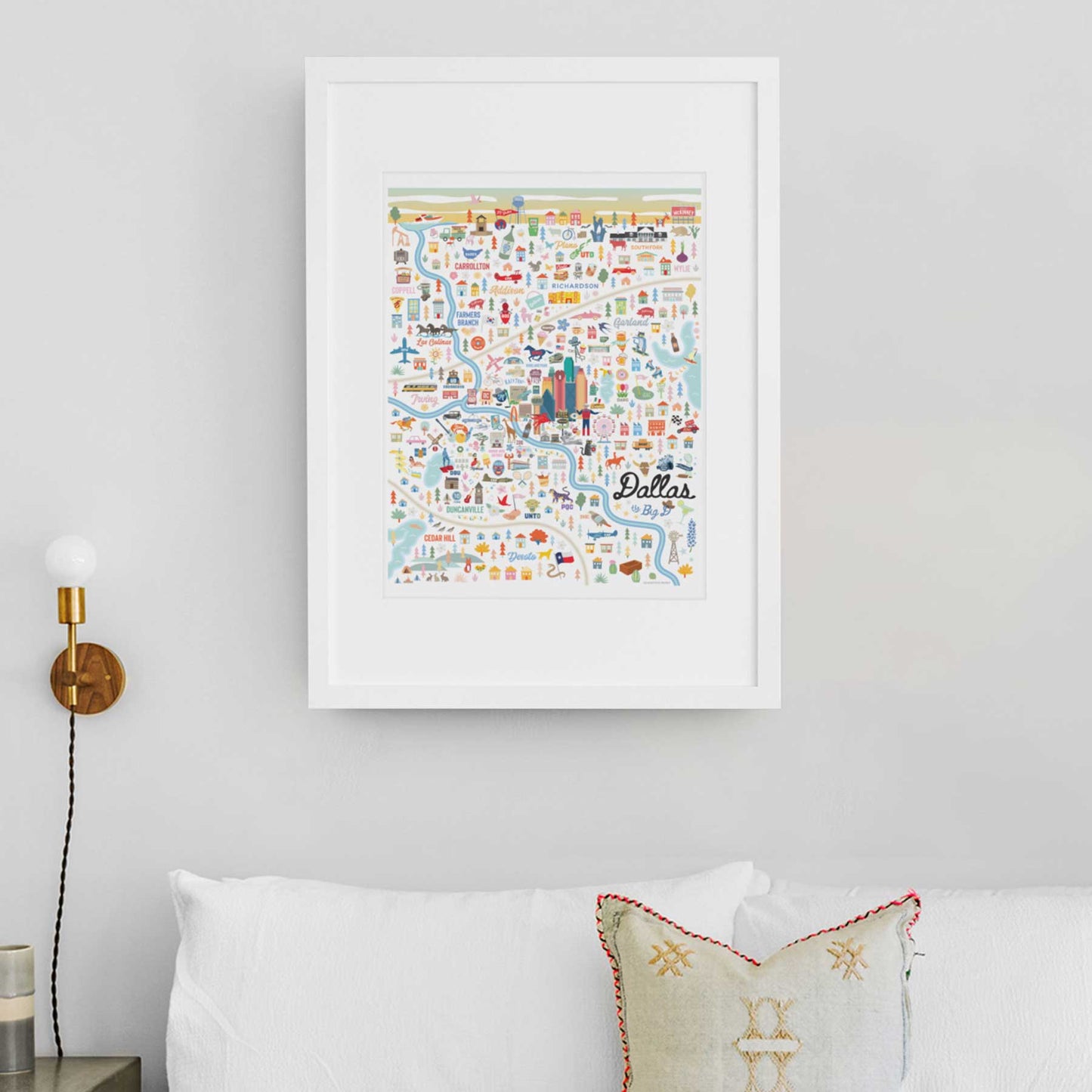 DALLAS, TX | City Series Map Art Print