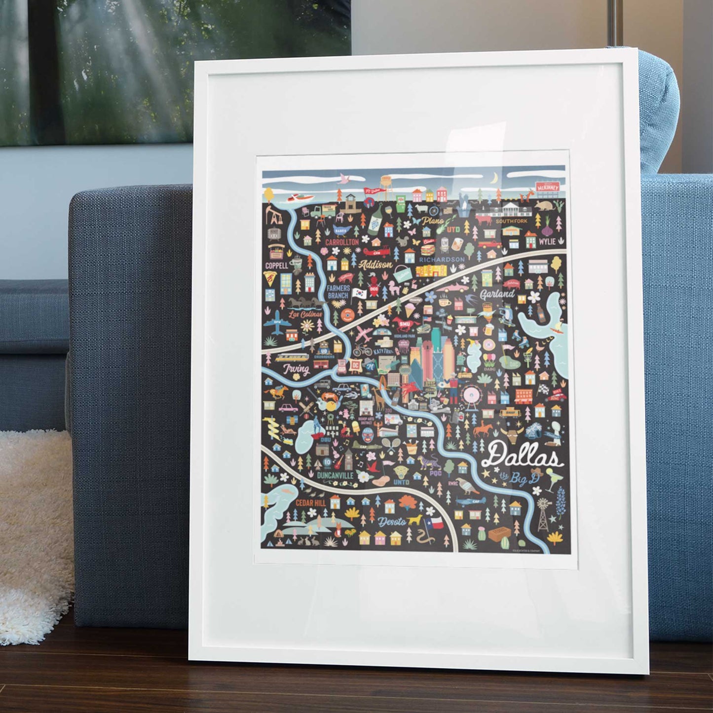 DALLAS, TX | City Series Map Art Print