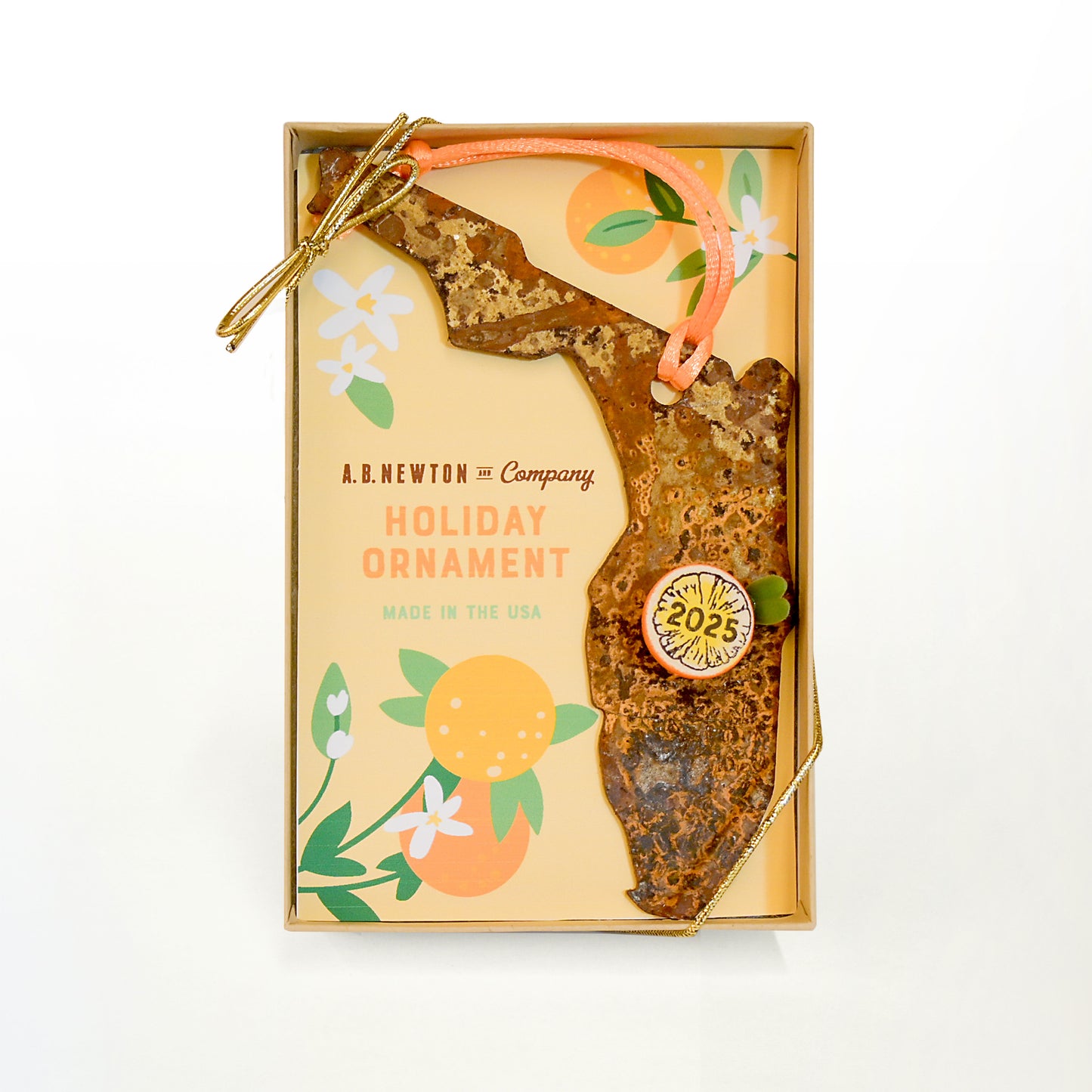 Rusty State of Florida – 2025 Edition | Handmade Ornament | Limited Edition