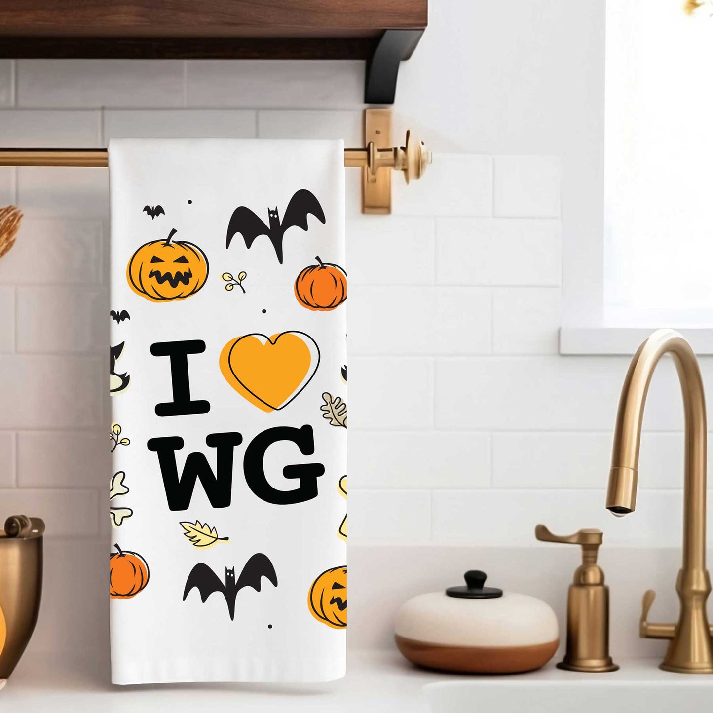 Harvest Pattern | Halloween Tea Towel