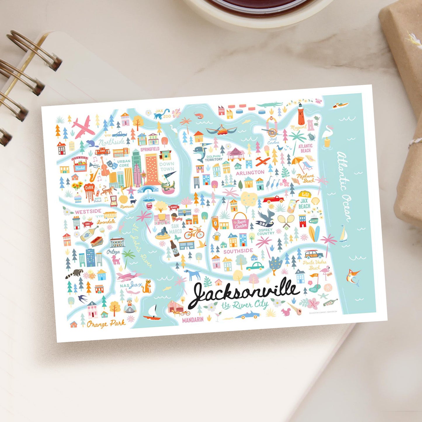 Jacksonville FL 5x7 City Series Postcard - A. B. Newton and Company