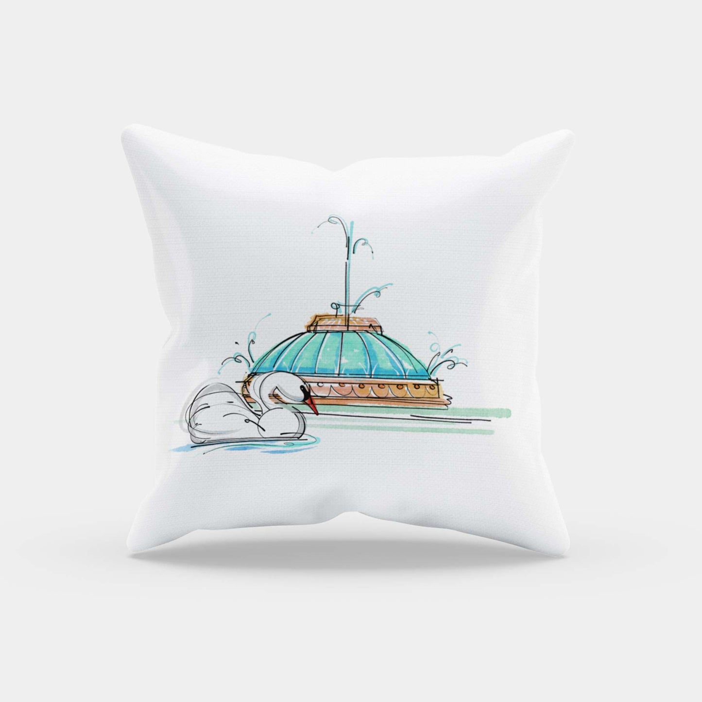Lake Eola | Watercolor | Throw Pillow
