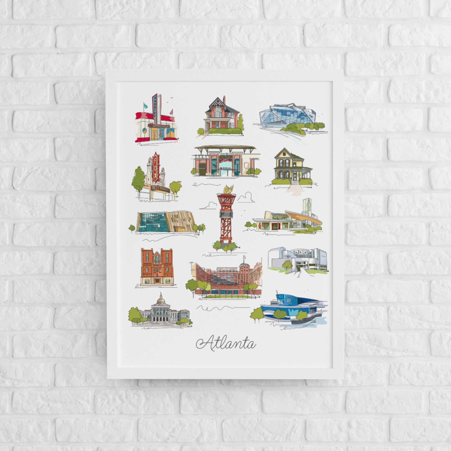 Atlanta Georgia Collage | Atlanta Landmark Series - A. B. Newton and Company