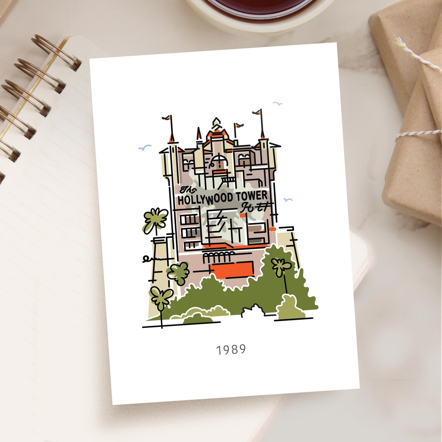 Terror Tower 1989 Postcard | 5x7 | Theme Park Series