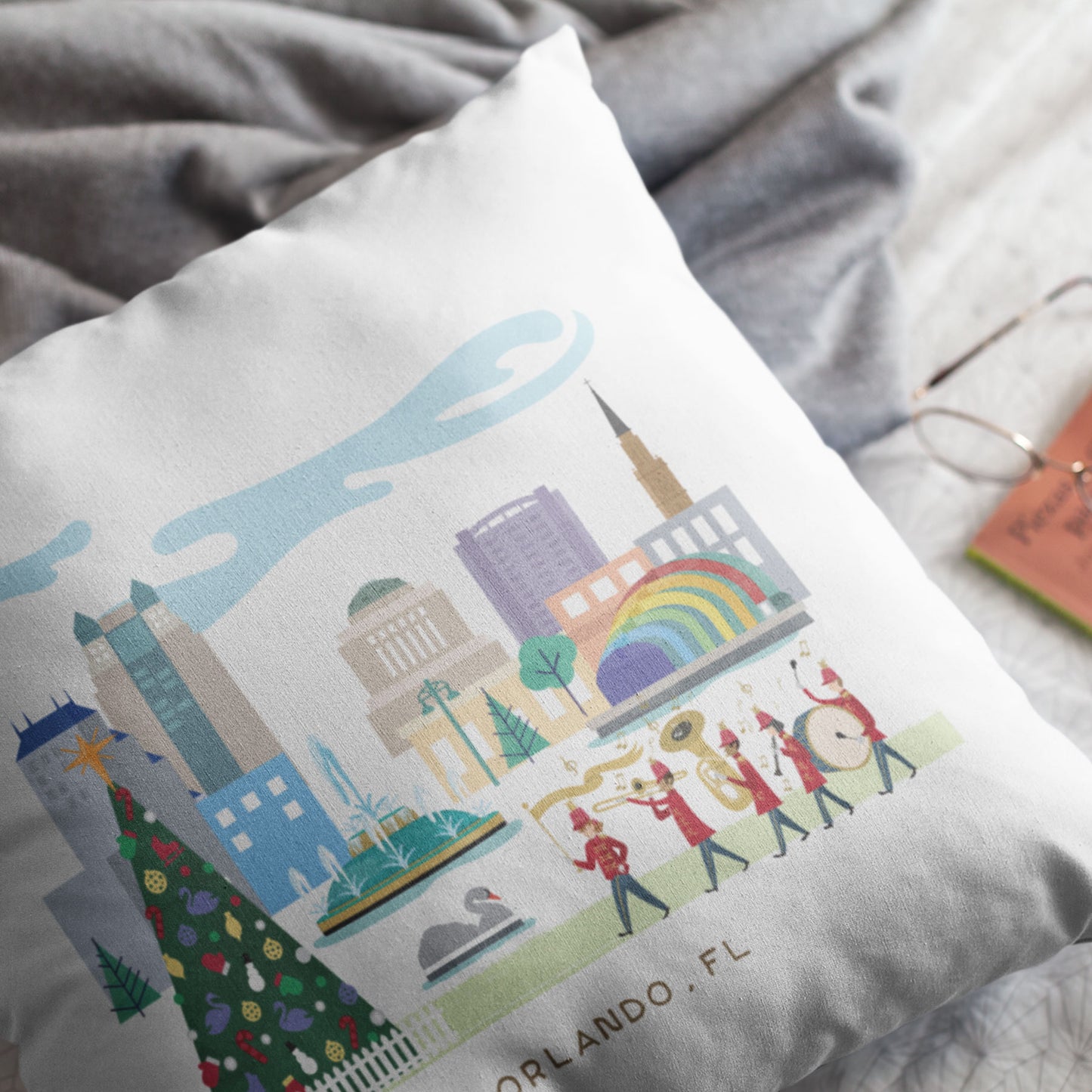 Orlando Christmas Cheer | Christmas Throw Pillow - A. B. Newton and Company