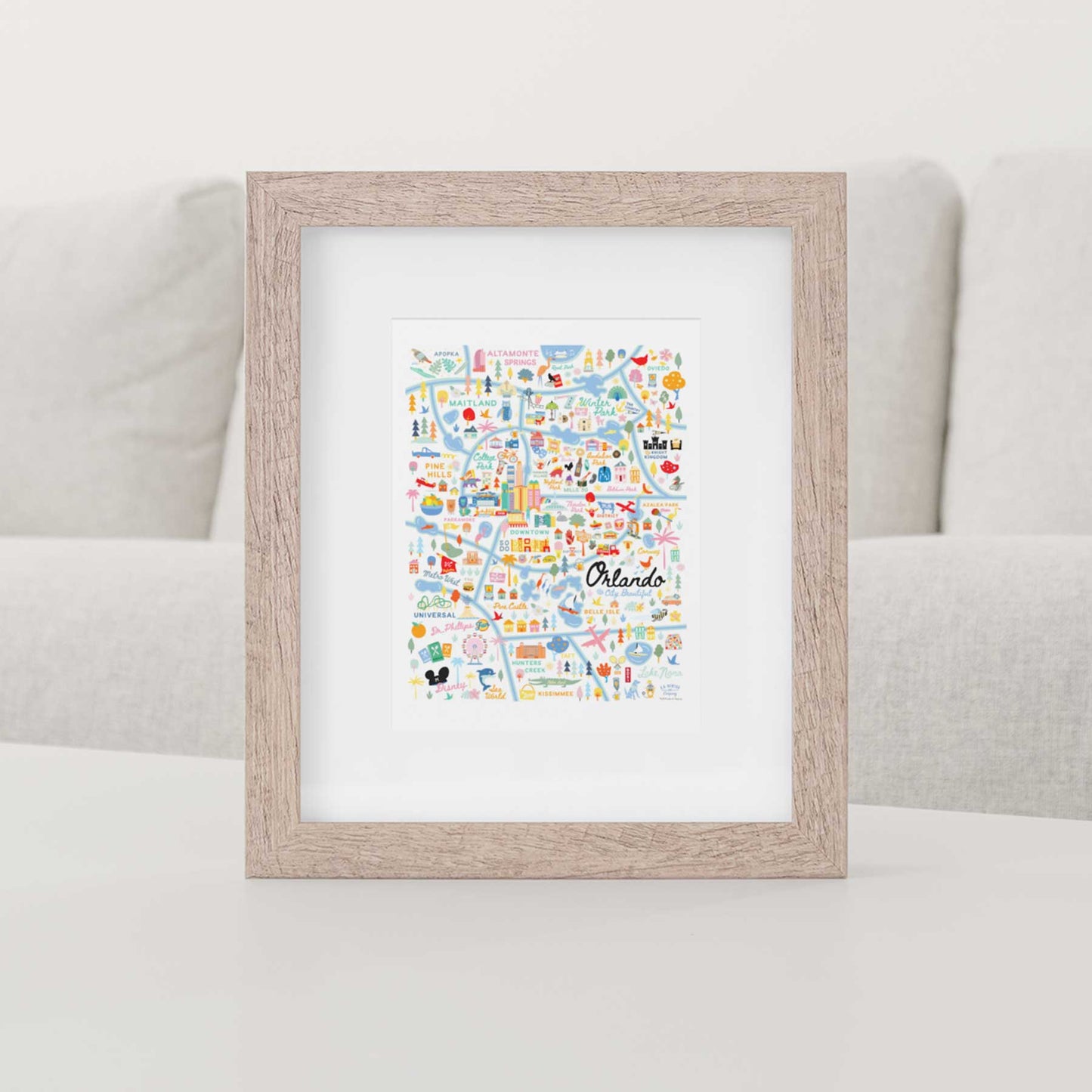 ORLANDO, FL | City Series Map Art Print - A. B. Newton and Company