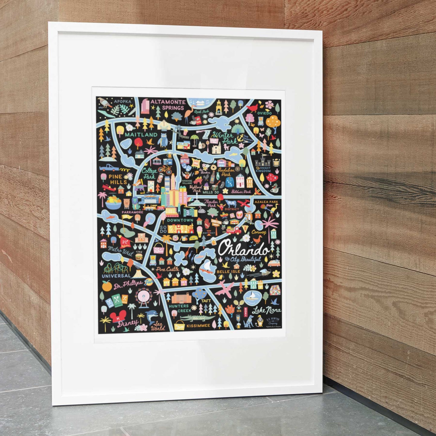 ORLANDO, FL | City Series Map Art Print - A. B. Newton and Company
