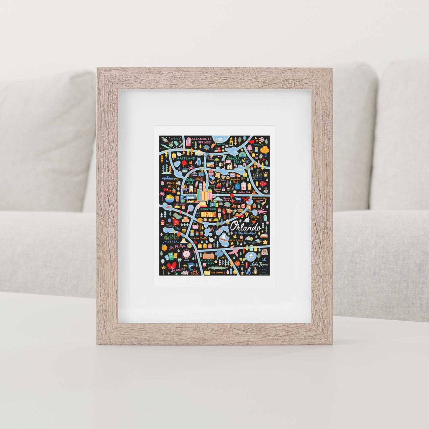 ORLANDO, FL | City Series Map Art Print - A. B. Newton and Company