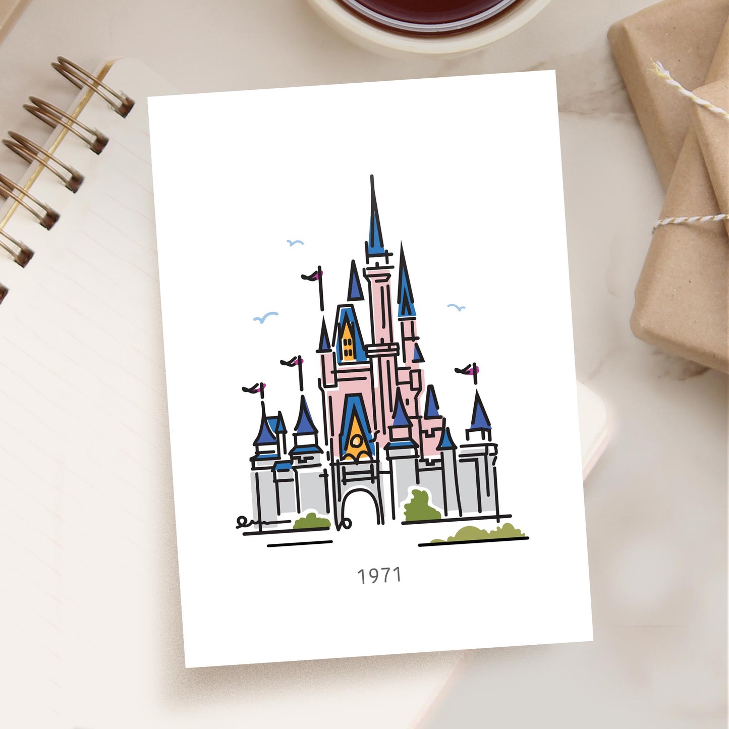 Princess Castle 1971 Postcard | 5x7 | Theme Park Series - A. B. Newton and Company