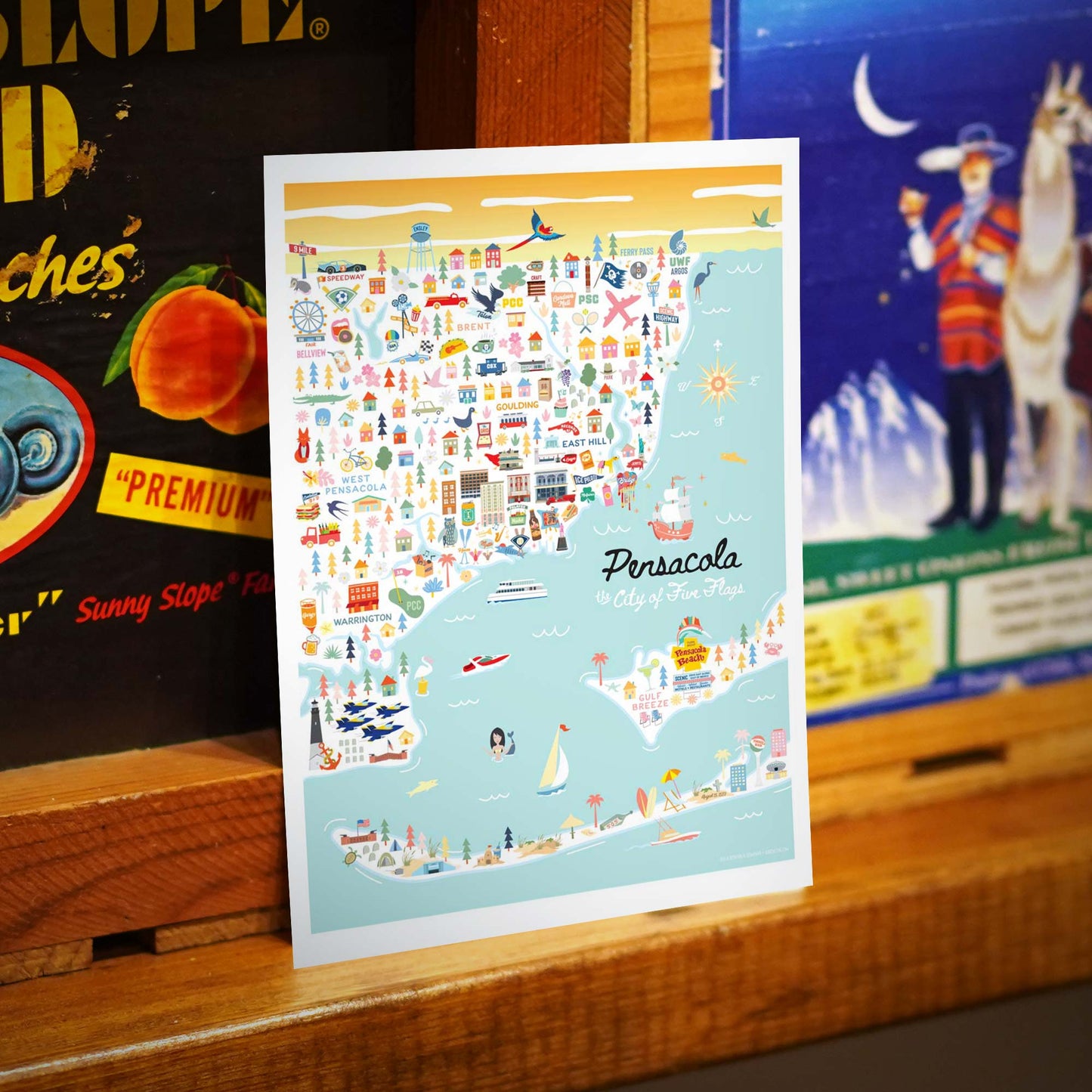 Pensacola FL 5x7 City Series Postcard
