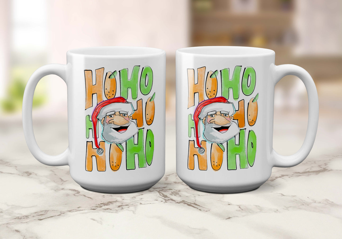 'Ho Ho Ho' Santa Claus | 15oz Holiday Coffee Mug - A. B. Newton and Company