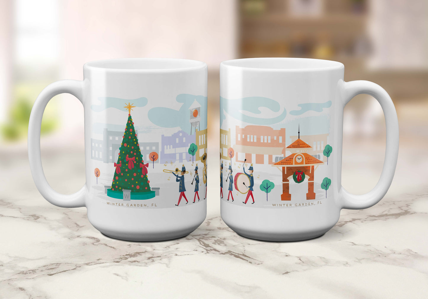 Winter Garden Christmas Cheer | 15oz Holiday Coffee Mug - A. B. Newton and Company
