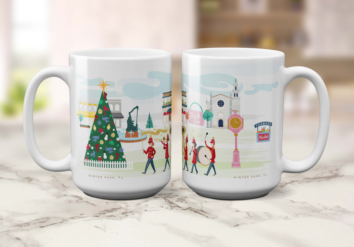 Winter Park Christmas Cheer | 15oz Holiday Coffee Mug - A. B. Newton and Company