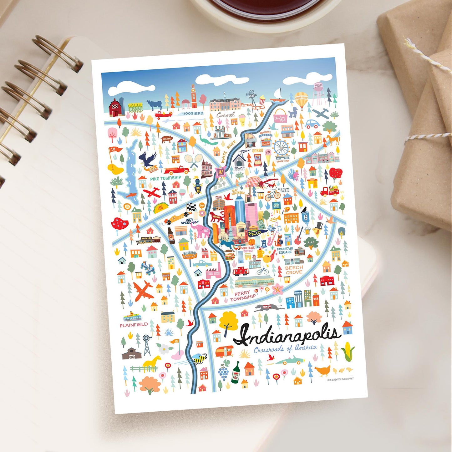 Indianapolis IN 5x7 City Series Postcard