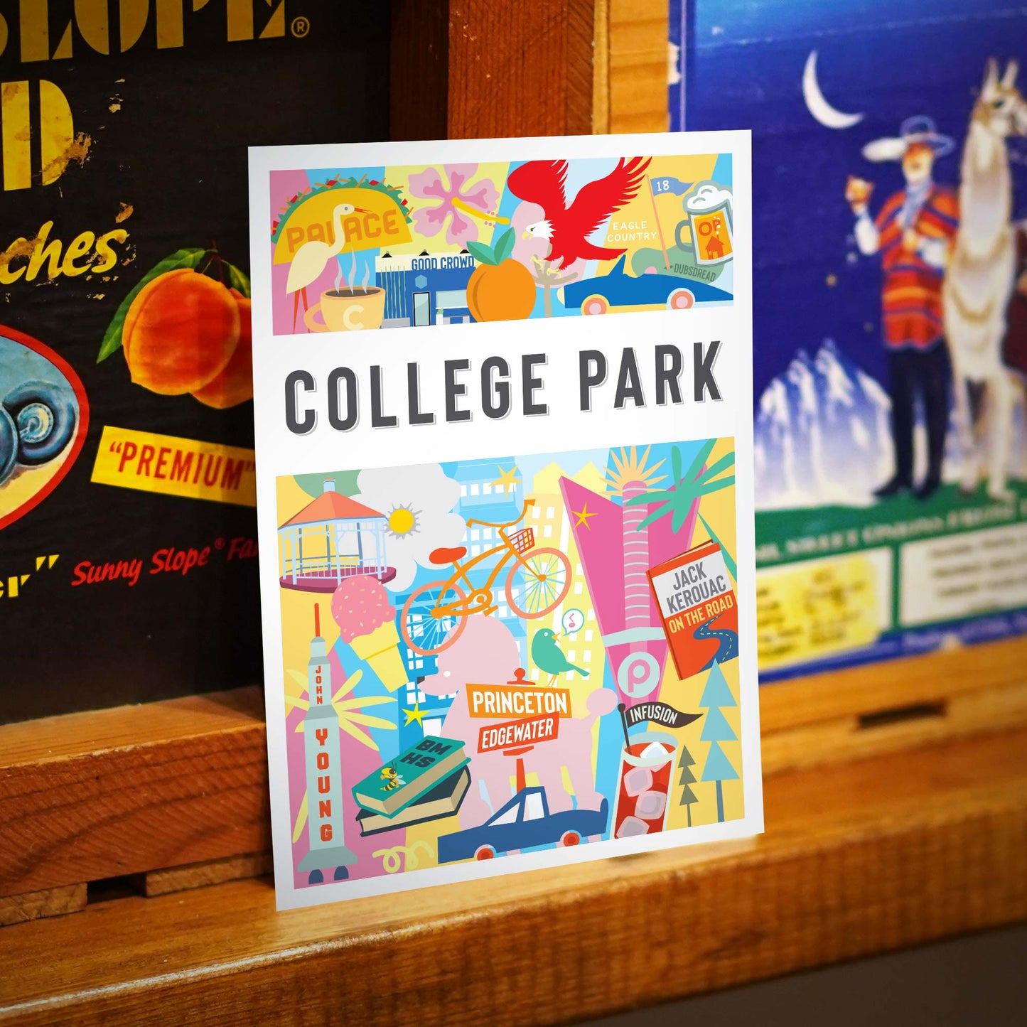 College Park FL 5x7 Montage City Series Postcard