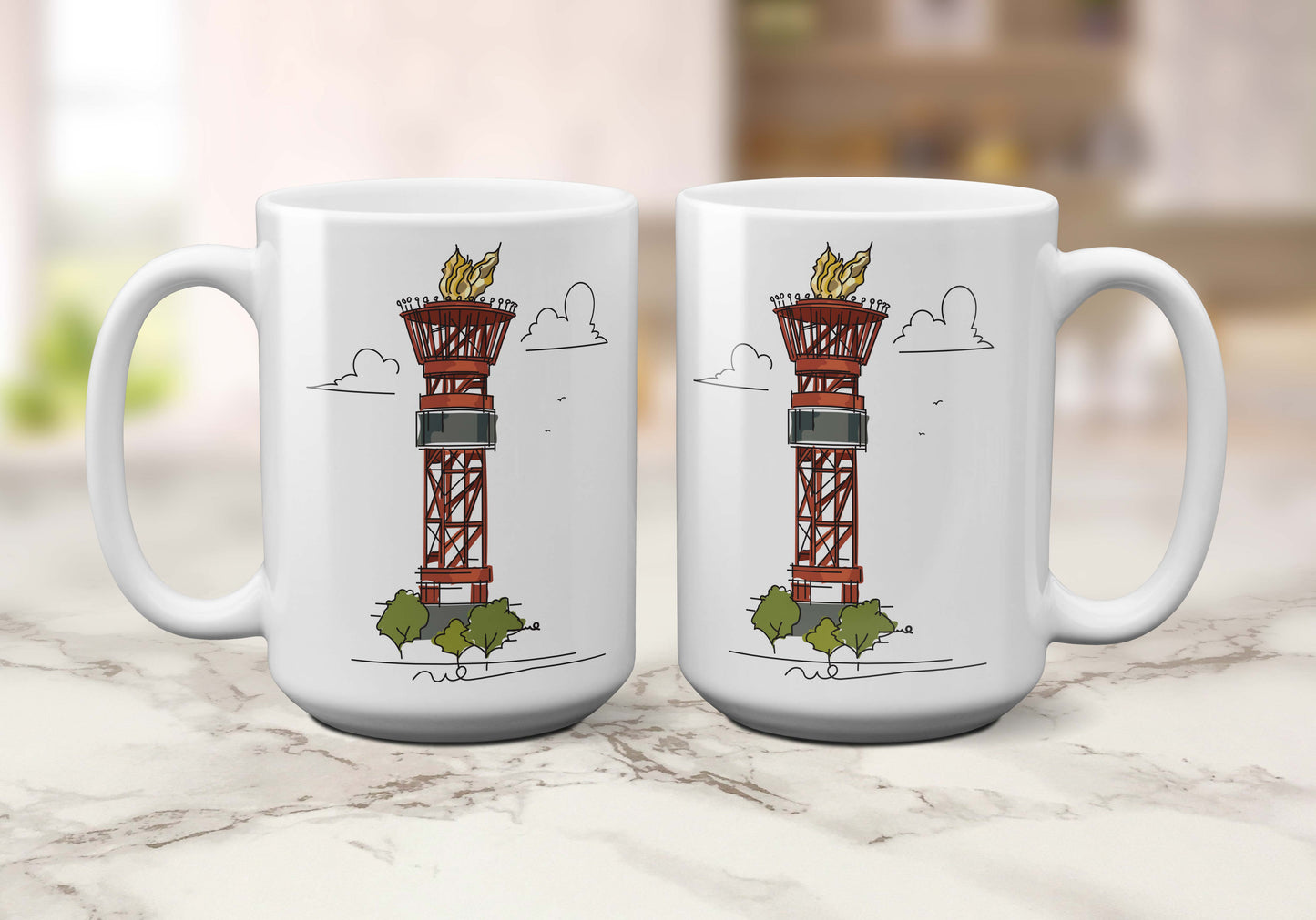 Olympic Torch | Atlanta Landmark Series | Coffee Mug - A. B. Newton and Company