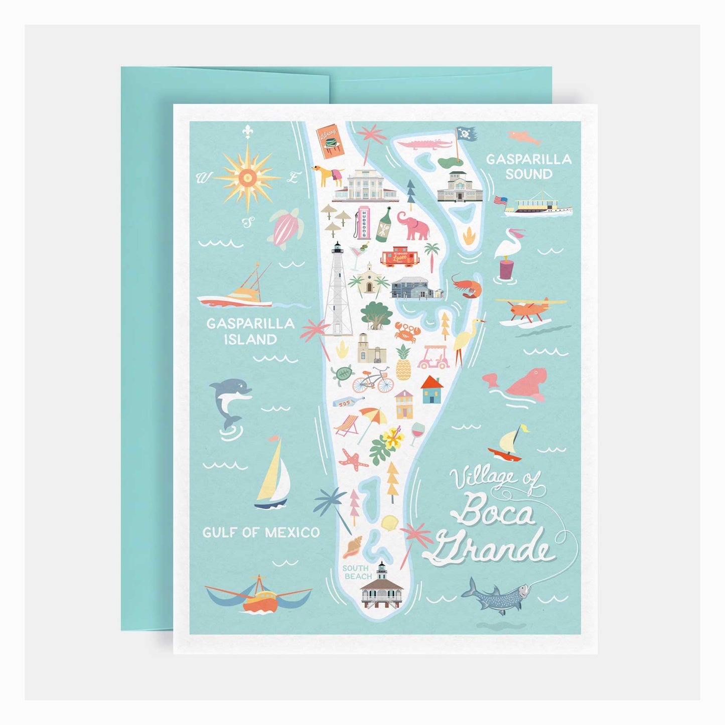 Boca Grande Greeting Card - A. B. Newton and Company