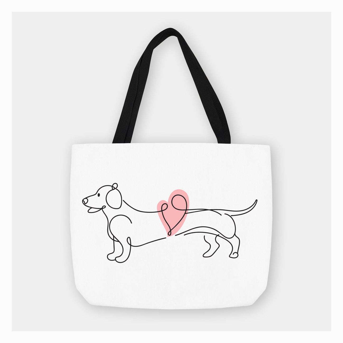 Dachshund Love | Pink Heart | Valentine's Day Tote Bag - A. B. Newton and Company