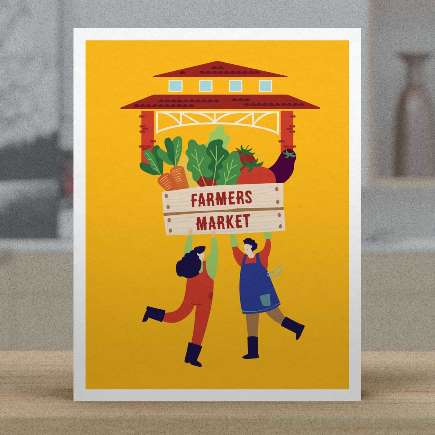 Winter Garden Farmers Market Greeting Card - A. B. Newton and Company