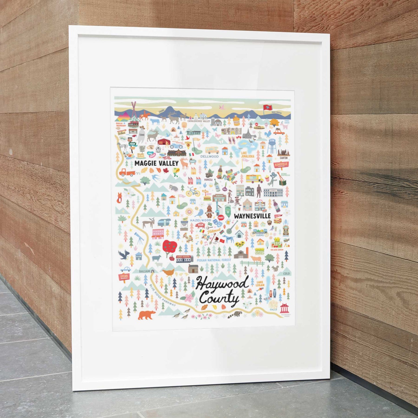 HAYWOOD COUNTY, NC | City Series Map Art Print