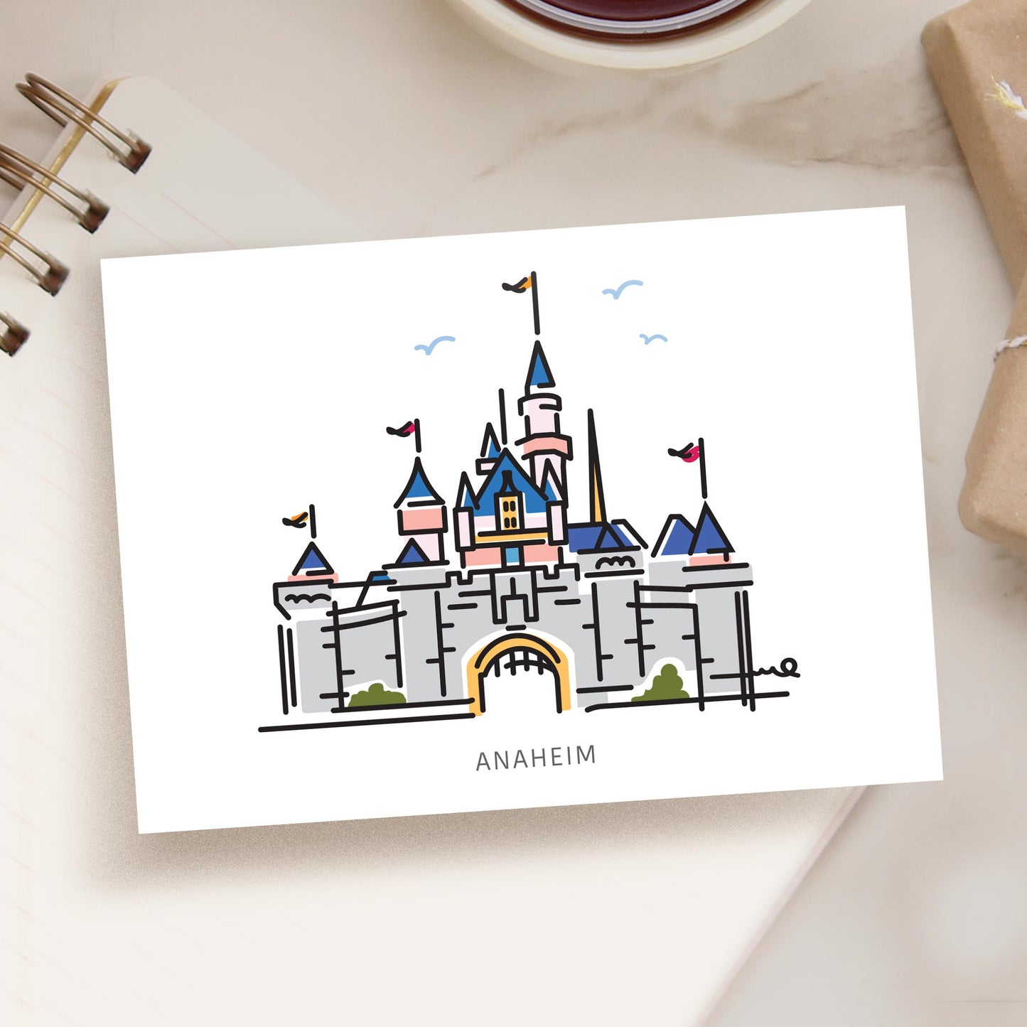Princess Castle ANAHEIM Postcard | 5x7 | Theme Park Series - A. B. Newton and Company