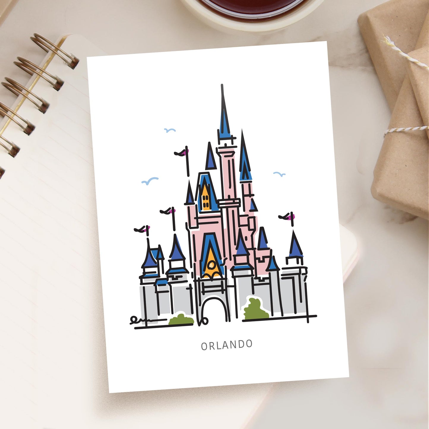 Princess Castle ORLANDO Postcard | 5x7 | Theme Park Series - A. B. Newton and Company