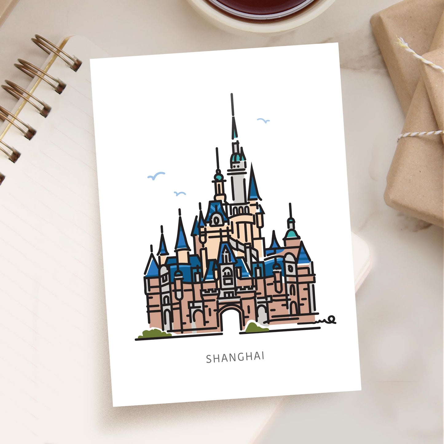 Princess Castle SHANGHAI Postcard | 5x7 | Theme Park Series