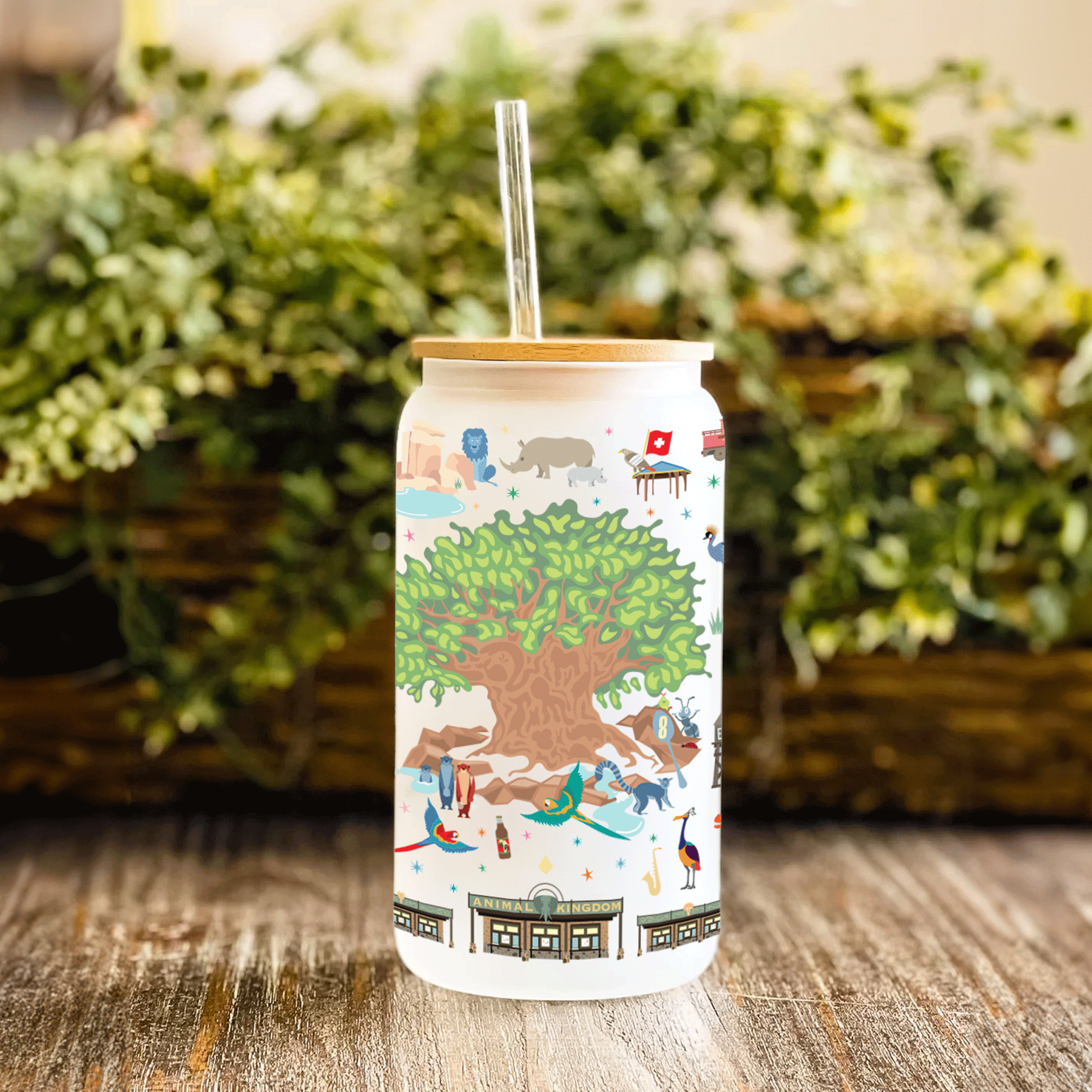 The Animal Tumbler | Frosted 16 oz Glass with lid and straw - A. B. Newton and Company