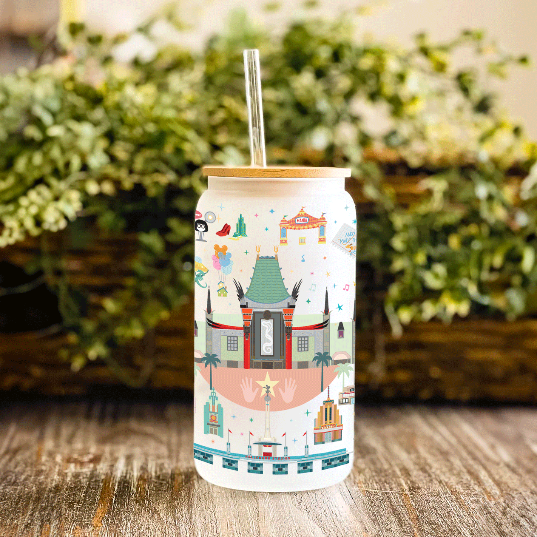 The Studio Tumbler | Frosted 16 oz Glass with lid and straw - A. B. Newton and Company