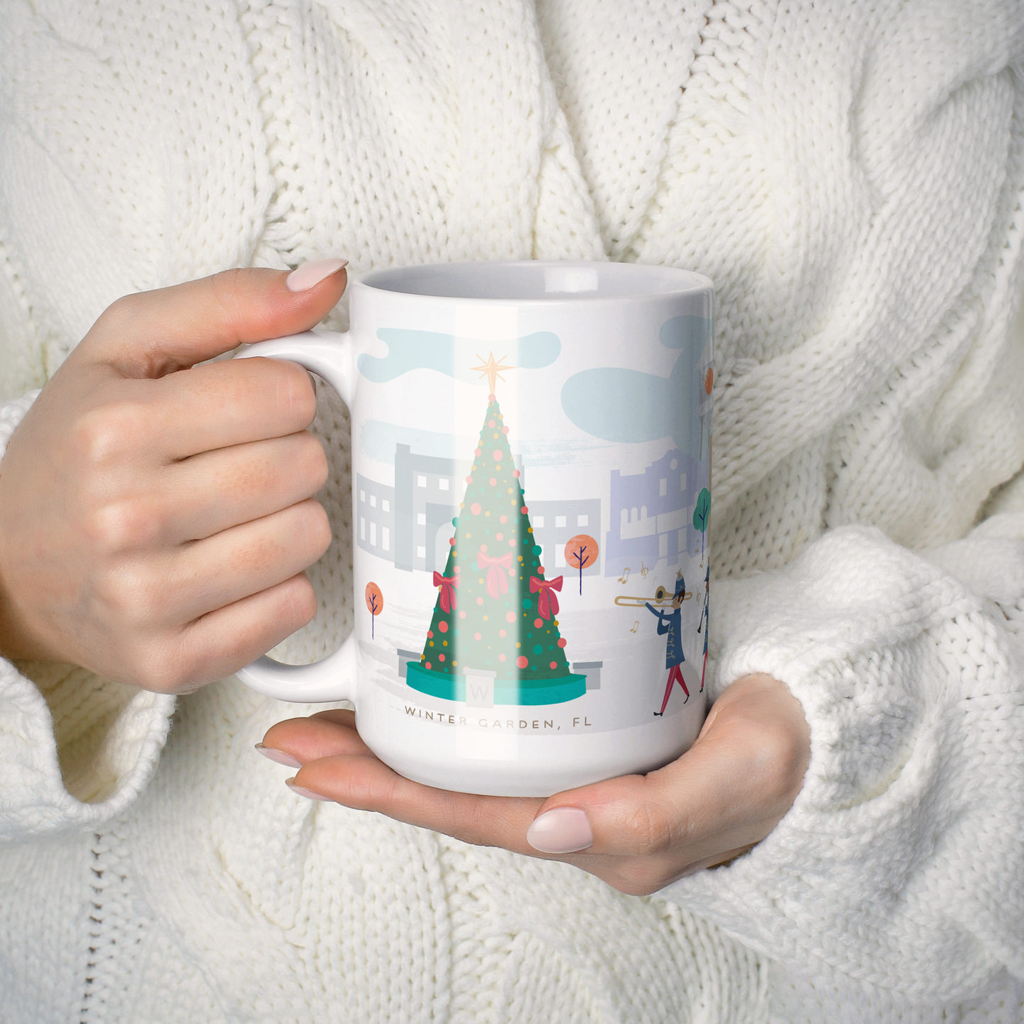 Winter Garden Christmas Cheer | 15oz Holiday Coffee Mug