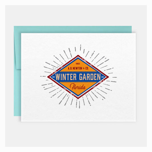 Winter Garden Florida Diamond Greeting Card - A. B. Newton and Company
