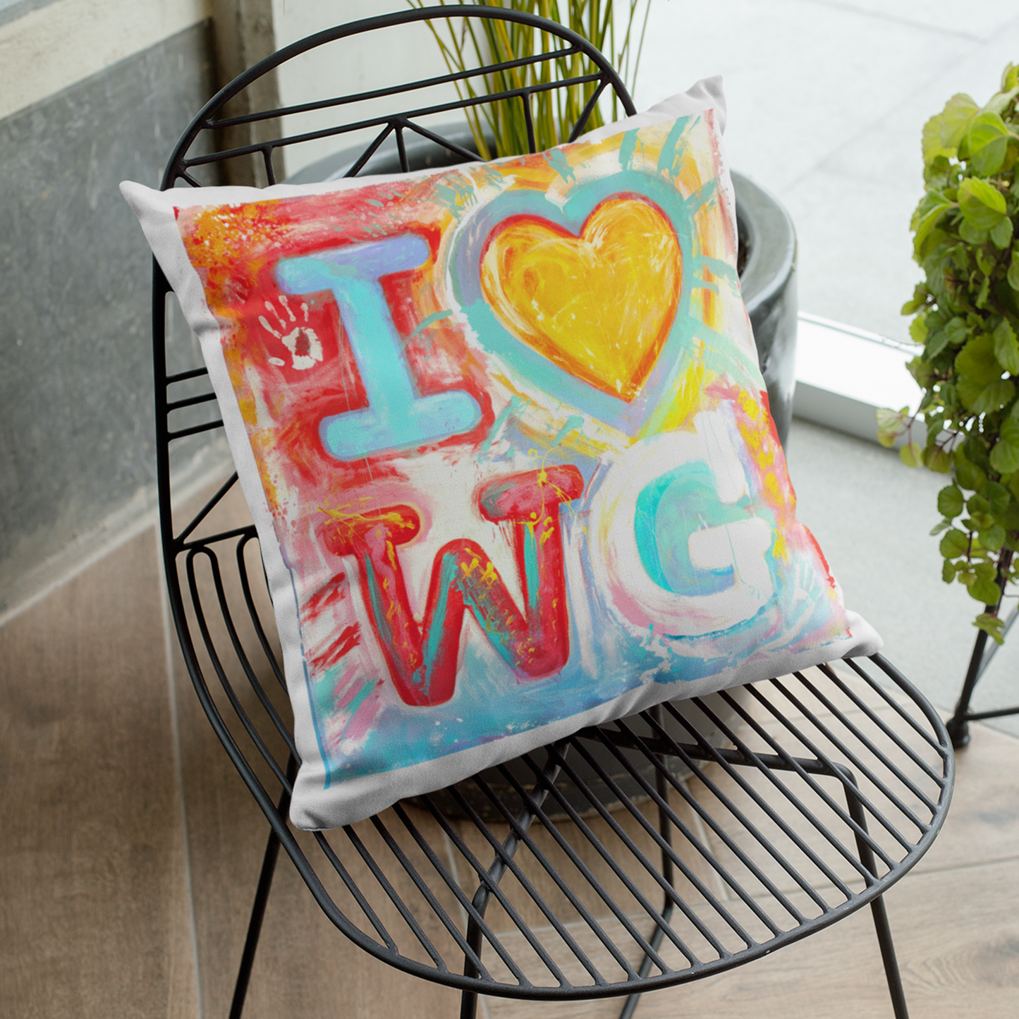 I Heart Winter Garden | Painterly Series | Throw Pillow