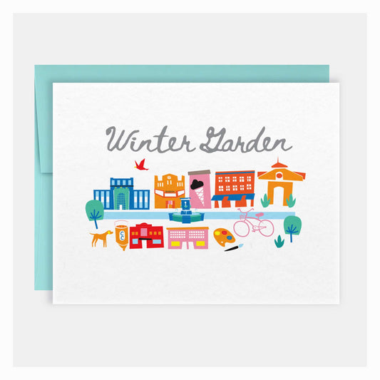 Winter Garden Plant Street Greeting Card - A. B. Newton and Company