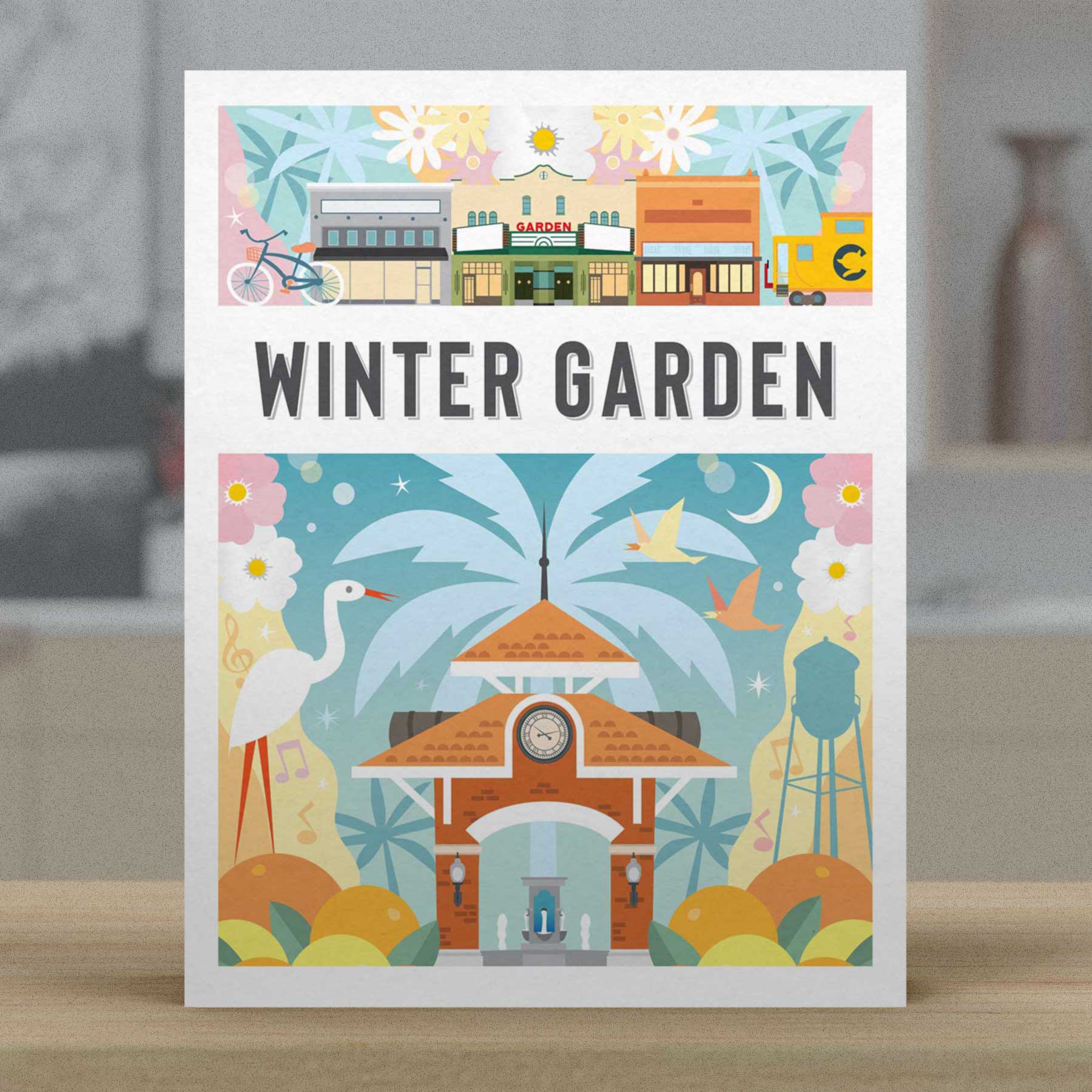 Winter Garden Florida Montage Greeting Card | City Series | Single and 8 Pack - A. B. Newton and Company