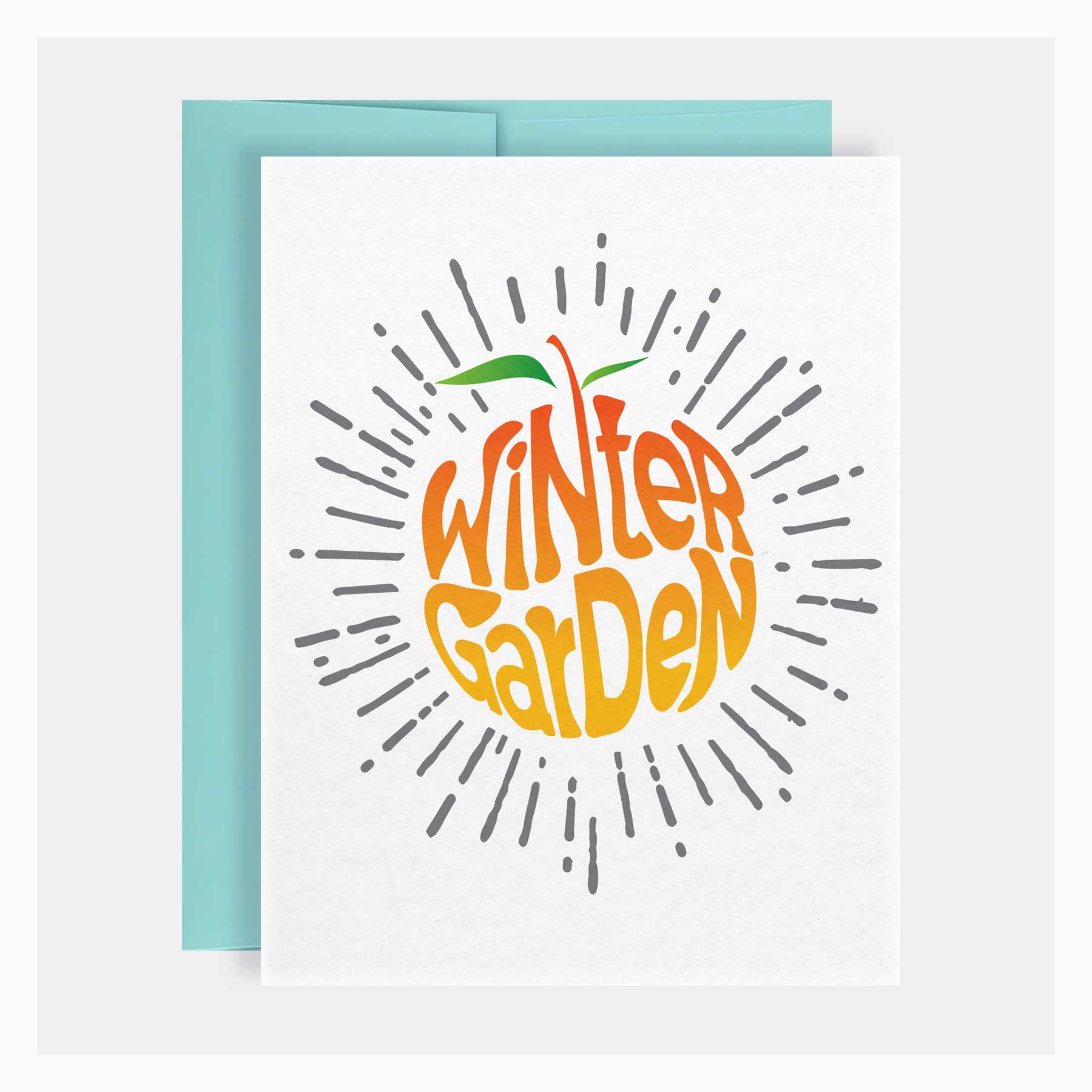 Winter Garden Orange Greeting Card Winter Garden Orange Greeting Card