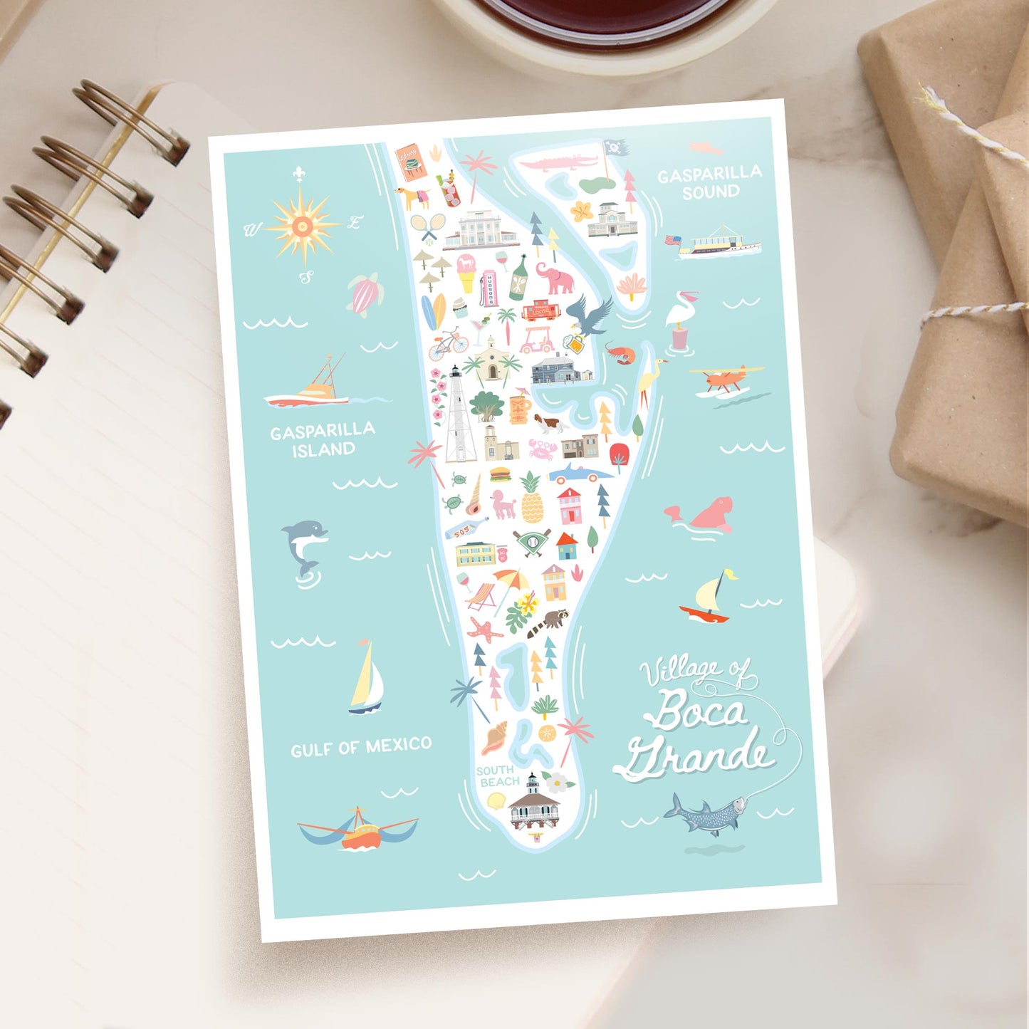 Boca Grande FL 5x7 City Series Postcard