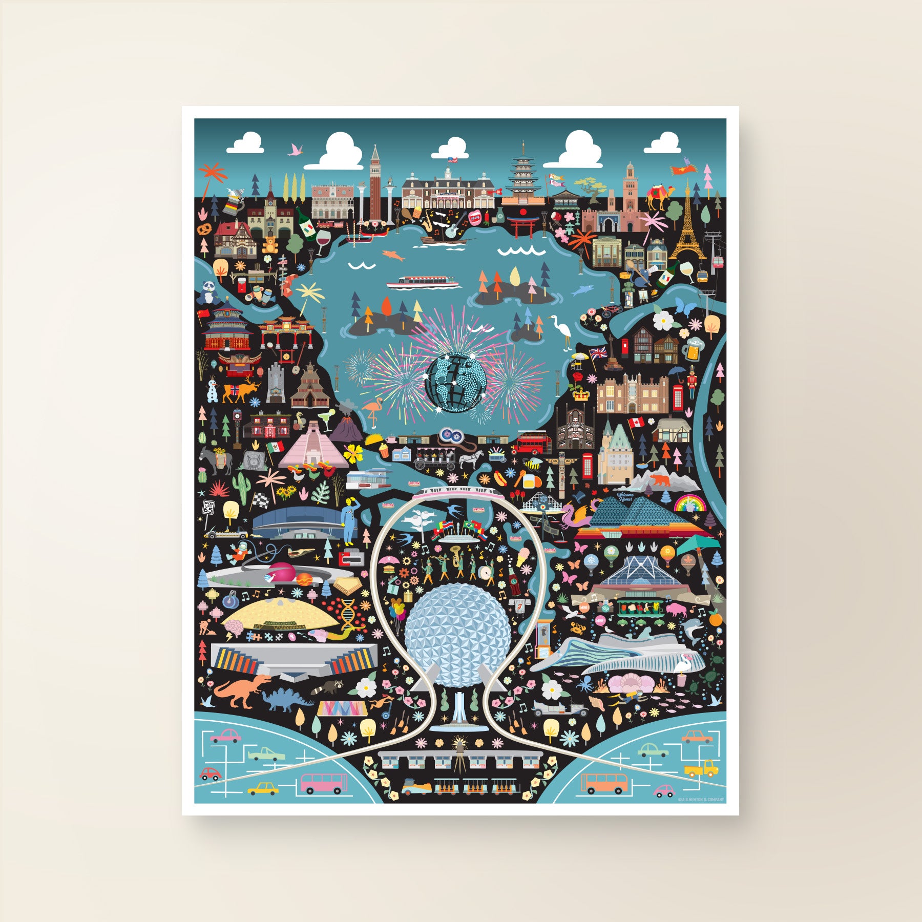 World of Tomorrow Print | Orlando Florida | Theme Park Series - A. B. Newton and Company