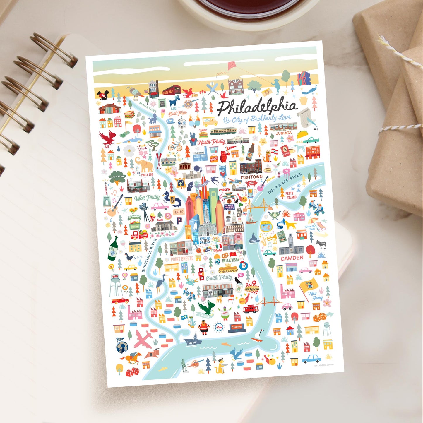 Philadelphia PA 5x7 City Series Postcard - A. B. Newton and Company