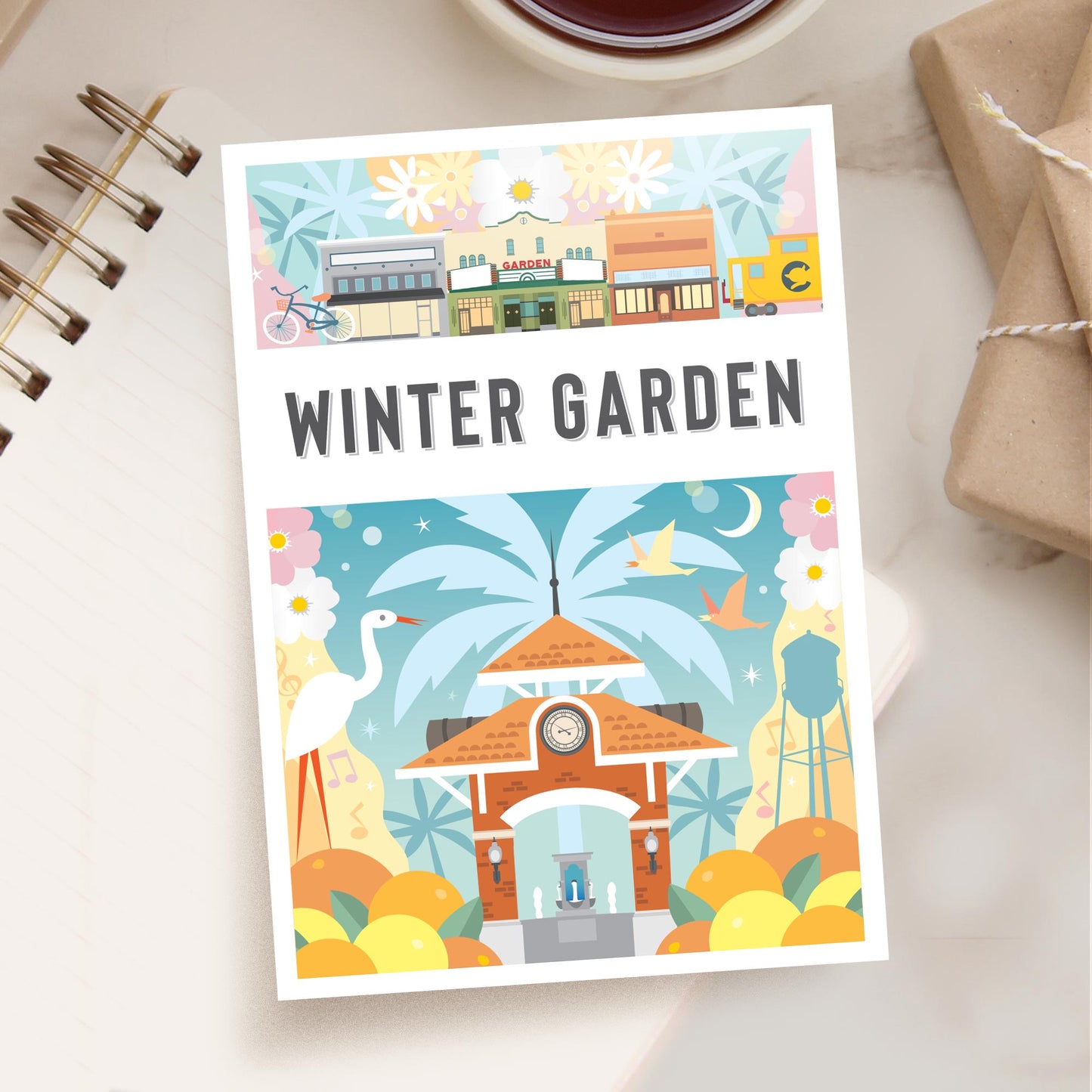 Winter Garden FL 5x7 Montage City Series Postcard